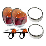 Moldura Farol + Setas + Sinaleira Traseira Do Fusca 80 A 96