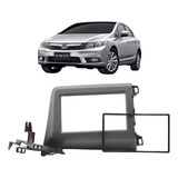 Moldura Multimidia Painel 2din Dvd Civic 2012 A 2016 Grafite