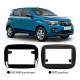 Moldura Painel 2 Din Fiat Mobi 2016 2017 2018 2019 2020 Cor Black Piano