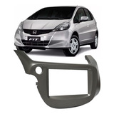 Moldura Painel Central 2 Din Mp5 Som Dvd Honda Fit 2009 À 2014 Grafite Expex Epx303 Grafito