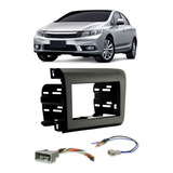 Moldura Painel Dvd 2 Din New Civic 2012 À 2016 + Conector