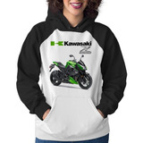 Moletom Feminino Moto Kawasaki Z 1000 Verde 2013