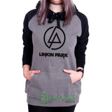 Moletom Linkin Park Raglan Blusa De Frio Canguru Moleton