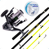 Molinete Omega 4000 + Vara 1,80m + Linha Multifilamento