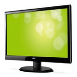 Monitor Led Aoc 24'' Vga Dvi Mostruário - Base E Cabos