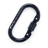 Mosquetão Aço Carbono Preto Oval 25kn En362 Nbr Ação Tática