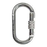 Mosquetão Aço Oval 25kn Trava De Rosca Silver En Alpen Pass