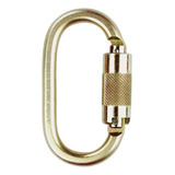 Mosquetão Aço Oval Automático Dourado 30kn Ansi For Rope