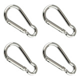 Mosquetão De Escalada J Carvalho Mosquetão 10cm Academia Suporta 350kg - 4 Unidades Prateado Kit De 4 Unidades