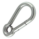 Mosquetão Engate Rápido Aço Inox 316 Din 5299 C/ Olhal 8x80