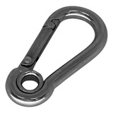 Mosquetão Engate Rápido Aço Inox 316 Din 5299 C/ Olhal 9x90