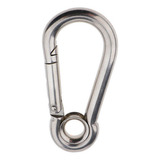 Mosquetão Inox Trava Automática 9mm X 90mm Com Olhal