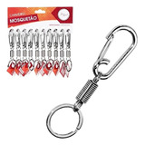 Mosquetão Mini Metal Mola Para Camping Clipe Chaveiro 10pcs Cor Prateado