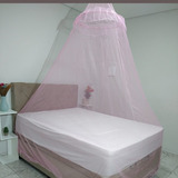 Mosquiteiro De Teto Filo Simples P\ Cama Casal E Solteiro Cor Rosa