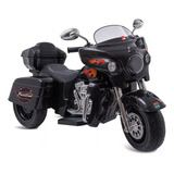 Moto Elétrica Infantil King Rider Black Com Som Baú E Luz