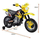 Moto Elétrica Motocross Amarela Luzes E Efeitos Sonoros 6v Cor Amarelo