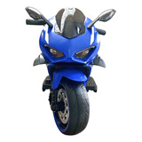 Moto Motocicleta Elétrica Infantil 12v Motorizada Azul Bike Esportiva Potente Rádio Grande