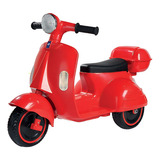 Moto Scooter Vermelha Elétrica Infantil 6v Com Baú Unitoys