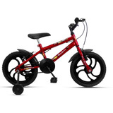 Mountain Bike Infantil Ello Bike Bike Aro 16 Freios V-brakes Cor Vermelho/preto Com Rodas De Treinamento