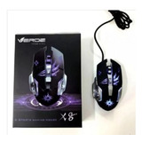 Mouse Gamer 3200 Dpi X8-verde Com Led Cor Preto