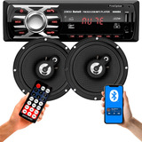 Mp3 Rádio Carro Bluetooth Usb Sd Aux + 2x Falante 6 Pol