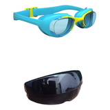 Nabaiji Kit Natação De 3 A 14 Anos Óculos Azul-amarelo