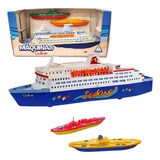 Navio Cruzeiro E 02 Barcos Naval Kit Barquinhos Brinquedo