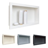 Nicho De Banheiro Branco Basico 30x60x8 Simples Em Pvc 