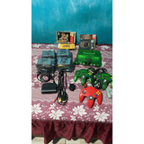 Nintendo 64 Donkey Kong 64 Set Cor Verde Original Com Dois Controles Da Cor Do Console E Um Vermelho , Duas Fontes Originais, Cabo Av Original