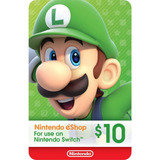 Nintendo Eshop Gift Card $10 Dólares Us
