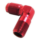 Niple 90º Em Alumínio Anodizado Azul 1/8 Npt X 1/4 Sae