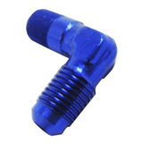  Niple 90º Em Alumínio Anodizado Azul 1/8 Npt X 1/4 Sae