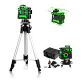 Nível Laser Linhas 3d 12 Verde Com Maleta Tripe 2 Baterias