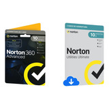 Norton 360 Advanced 10 Disp 12m + Utilities 10 Disp 24m