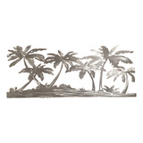 Obra De Arte De Parede De Metal Palm Trees Beach Ornamento M