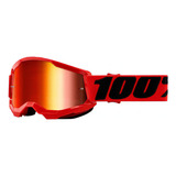 Óculos 100% Strata 2 Vermelhos Motocross Downill Mica Red