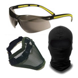 Oculos Airsoft Ca Mascara Meia Face Tela Balaclava Militar