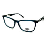 Óculos Armação Harley Davidson Hd0873 091 Azul Translucido 