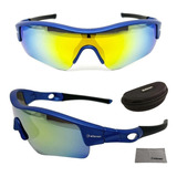 Óculos Ciclismo Esportivo Espelhado Elleven Mask Proteção Uv Cor Da Armação Azul Cor Da Lente Espelhada