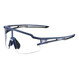 Óculos Ciclismo Fotocromático E Clip Lente De Grau Rockbros Cor Da Armação Azul Fosco Desenho Esportivo