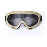 Óculos De Airsoft Cor Tan Profissional Tela Em Metal Grande Cor Bege Desenho Lisa Tamanho Único