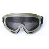 Óculos De Airsoft Profissional Tela Em Metal Grande Cor Verde Desenho Liso Tamanho Único