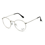 Óculos De Grau Ray Ban Round Rb3447vl Prata Fosco 2503 53mm