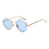 Óculos De Sol Bulier Modas John Lennon, Cor Azul Armação De Aço, Lente De Policarbonato Haste De Aço