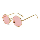 Óculos De Sol Bulier Modas John Lennon, Cor Rosa Armação De Aço, Lente De Policarbonato Haste De Aço