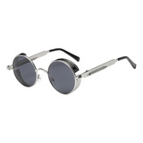 Óculos De Sol Bulier Modas Sol Steampunk Armação Prateado Y Lente Prata