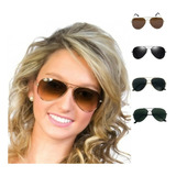 Oculos De Sol Feminino Estilo Aviador Com Proteção Uv 400
