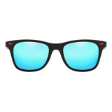 Óculos De Sol Masculino Polarizado Uv400 - Lentes Azuis
