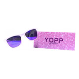 Oculos De Sol Yopp Polarizado Protecao Uv400 Glitter Roxo
