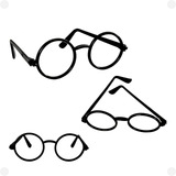 Óculos Infantil Redondo Preto Retro Vintage Harry Potter